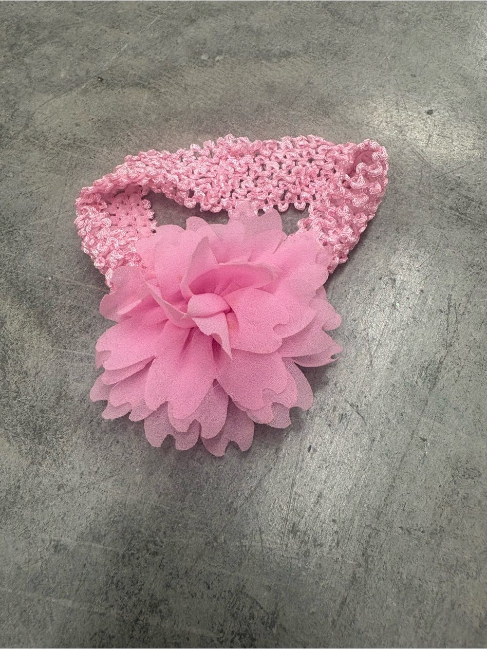 Pink Stretch Fabric Baby Girls Headband w/ Flower Accent, Solid, One Size